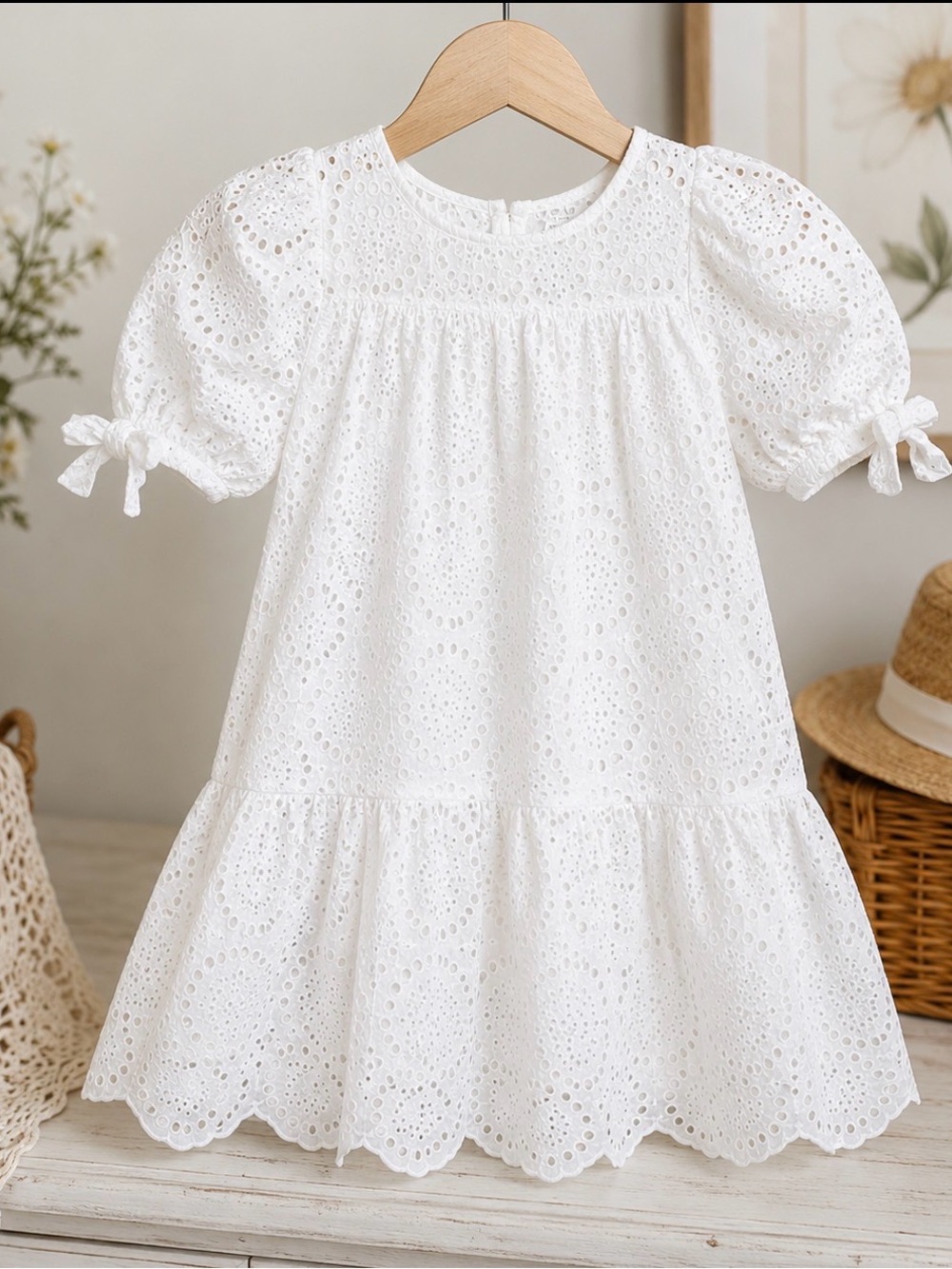 Sea New York White Eyelet Lace Kids Dress size 8 y